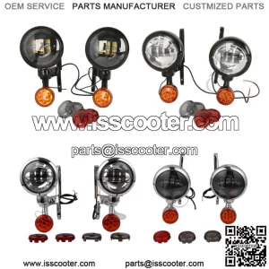 4.5" Spot Passing Fog Light Turn Signals Bracket Fit For Harley Road King 14-23 (For: Harley-Davidson)