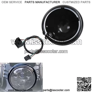 5.75" Headlight Black Housing Bucket & Wire Harness For Harley Davidson Models (For: Harley-Davidson)