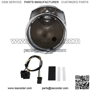 5.75" Headlight Chrome Housing Bucket W/ Mount Bracket & Wire Harness For Harley