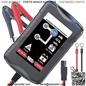 LST Trickle Battery Charger Automatic Maintainer 6V 12V Smart Float Charger for Automotive Car Motorcycle Lawn Mower Tractor SLA ATV AGM GEL CELL Lead Acid Batteries