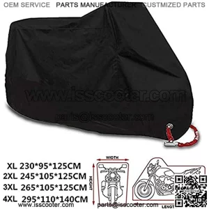 Cubierta para Motocicletas Bicicleta Impermeable Protecci- Protector de Motocicleta Con 2 Orificios de Bloqueo y el Bolso del Almacenaje XXXL (Todo negro)