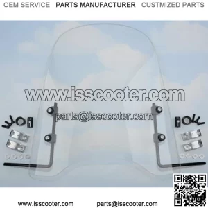 Scooter/Moped 18" Windshield 3.8mm thickness w/Universal Handle Bar Clamp Mounting Kit
