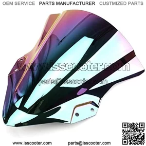 Chrome Windshield Scooter WindScreen Wind Deflectors Wind Double Bubble Compatible for Kawasaki Ninja 400 EX400 2018 2019 2020
