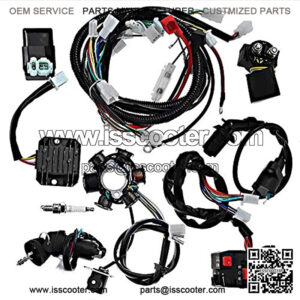 Complete Electric Wiring Harness Wire Magneto Stator for GY6 4-Stroke Engine 125cc 150cc Pit Bike Scooter ATV Quad