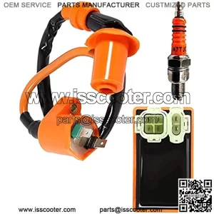 Performance Racing 6 Pins AC CDI Box + Ignition Coil + Spark Plug for Gy6 150cc 125cc 50cc Scooter Moped ATV Go Karts