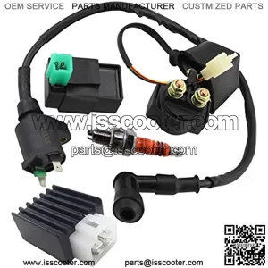 Ignition Coil Solenoid Relay Voltage Regulator 5-PIN CDI Box Spark Plug for 50cc 70cc 90cc 110cc 125cc ATV Go Kart Dirt Bike Pit Bike by TOPEMAI