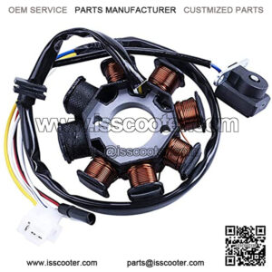 Ignition Stator Magneto AC 8 Pole 4/5 Wire Coil For GY6 49cc 50cc 80cc 125cc 150cc 139QMB 147QMD 152QMI 157QMJ Engine Scooter Moped ATV Sunl Roketa Dune Buggy Go Kart