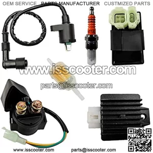 ATV Ignition set Ignition Coil 6 Pin AC CDI Solenoid Relay Voltage Regulator For 49cc 50cc 70cc 90cc 110cc 125cc ATV Chinese Go Kart Dirt Bike Pit Bike Etc.
