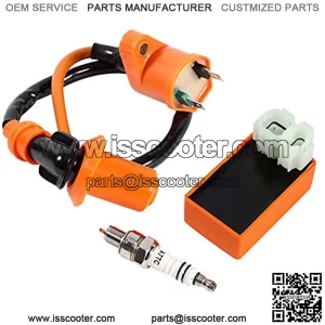 New Racing Performance CDI Ignition Coil Spark Plug For GY6 50CC 125CC 150CC ATV Scooter + r81 cdi-54 ignition module CDI Ignition Coil Spark Plug Racing Kit Scooter modified