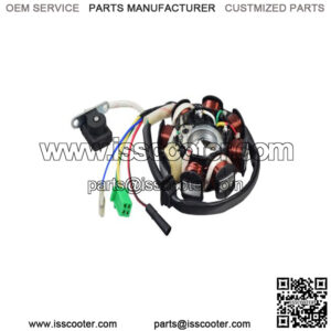 8 Coil Magneto Stator with 3+2 Wiring Connector for 125cc GY6 152QMI & 150cc GY6 157QMJ Scooters