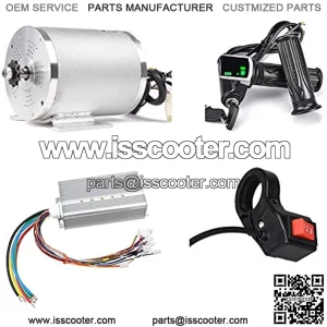 Electric Scooter Motor 48V 2000W Mid Drive Motor DC Brushless Controller 45A with LCD Throttle Grip 3-speed Switch for Go Kart ATV Electric Bicycle Conversion Kit (48V 2000W 45A motor kit)