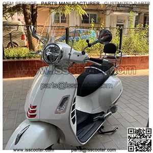 MKIOPNM Motorcycle Windshield Windshield Double Bubble, Fit for Piaggio Vespa GTS 300 Motorbike Windshield Air Deflector Scooter Accessories Motorcycle Windscreen (Color : Clear)