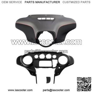 Batwing Fairing Fit For Harley FLHX FLHT 14-23 Industrial Gray Denim Black Denim (For: Harley-Davidson)