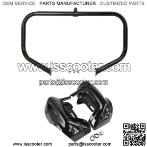 Black Lower Vented Leg Fairing & Guard Bar Fit For Harley Road King Glide 09-13 (For: Harley-Davidson)