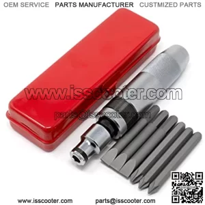 RW 0159-112 JIS (Japanese Industrial Standard) 1/2" Manual Impact Driver 8-Piece Set Made in Japan Cross Bits JIS 1 2 3, Flat 1 1.6 1.8, 8mm Bit Adapter, Metal Case