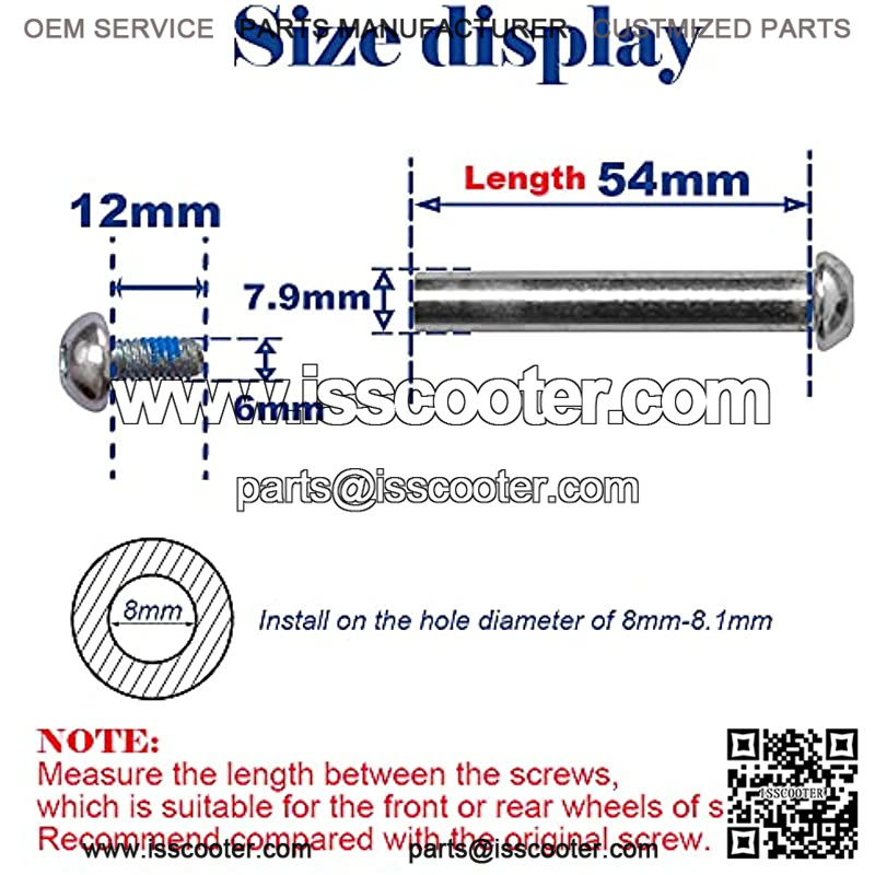 24mm-120mm M8 for Replacement Kids Kick/Adult Scooter Wheelchair fold Tables and Chairs Repair - Image 2