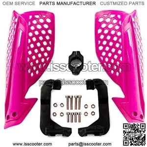 7/8" 22mm Motorcycle Hand Guards Handguards Brush Bar -Universal for Yamaha  Suzuki  off Road ATV Dirt Bike Motocross(pink+white)