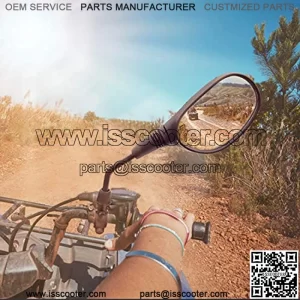 ATV Mirrors | Motorcycle Rear View Round Side Mirror 7/8 Handlebar Mount Compatible with Dirt Bike Quad Street Bike Adventure Snowmobile Jet ski Scooter Coolster Moped GY6 ATV's