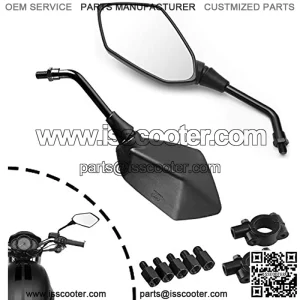 SPAUTO Motorcycle Mirrors Rear View 8mm 10mm Bolt Handle Bar Mount Clamp Compatible with Scooter Dirt Quad Bike ATV's Polaris Yamaha  Honda Suzuki Kawasaki