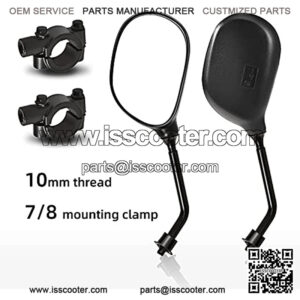 Trkimal Universal Adjustable ATV Motorcycle 360 Degrees Ball-Type Side Rearview Mirror with 7/8?? Handlebar Mount Compatible for Motorcycle, Scooter, Atv, Dirt Quad Bike, Etc.