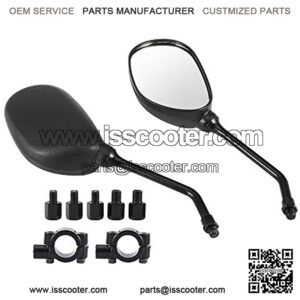 X AUTOHAUX Pair 4.8" ATV Motorcycle Rear View Side Mirrors Set Oval Shape Fits 7/8" Handlebar Mount Scooter Dirt Bike Snowmobile