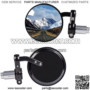 Rear View Side Mirror Round Bar End Convex Hawk Eye Motorcycle Mirror for 7/8" Handle Bars Fits Most Harley Davidsons Suzuki Honda Kawasaki Cruisers