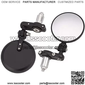 001-B Cafe Racer Mirrors Foldable Motorcycle Bar End Rear View Side Mirrors Black for 7/8" Handlebars Compatible with Street Bikes Sports Scooter Chopper Cruiser
