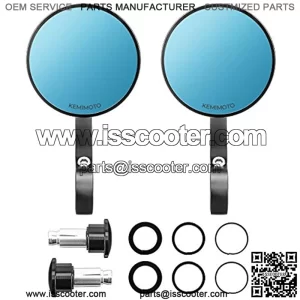 Motorcycle Handlebar Bar End Mirrors Rearview Mirror Universal 7/8" Handle Round Compatible With Suzuki Kawasaki Scooters Aprilia