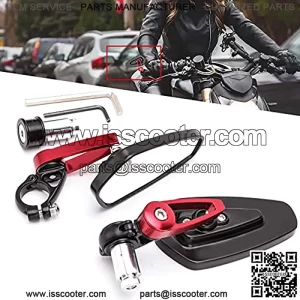 7/8" 22mm Bar End Rear Mirrors Motorcycle Accessories Motorbike Scooters Rearview Mirror Compatible With MT-03 MT-07 FZ-07 MT-09 FZ-09 MT-10 FZ-10 MT-25 FZ6 FZ8 FZ6R