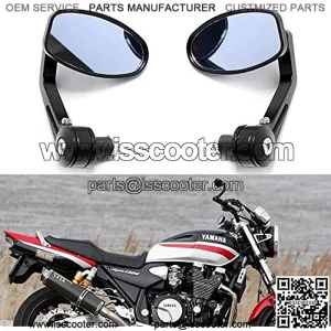 Universal Black Motorcycle 7 8 Handle Bar End Side Mirrors for Cruiser Sport Bikes