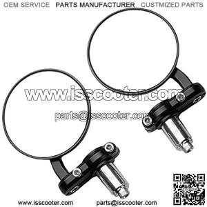 Universal Motorcycle Mirrors - 3 Inch Round Folding Bar End Side Mirror for Honda, Scooter, Suzuki, Yamaha, Kawasaki, Harley Davidson and More