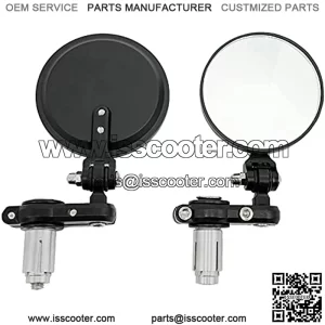 Bar End Mirrors, Autopher Motorcycle Mirror 3 Inch Round Folding Rearview Convex Mirrors 7/8" Handlebar Compatible with Honda Scooter Kawasaki Victory Yamaha ATV