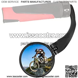 Bike Rearview Mirrors 360 Rotatable Bar End Bicycle Mirrors, Safe Acrylic Convex Lens Adjustable Handlebar Mounted Rearview Mirrors for Mountain Road Cycling Bike(1PCS)