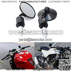 Universal Round Motorcycle CNC Aluminum Bar End Side Mirrors 7/8 inch for Sports Bike Cruiser Scooter (Classic Type)