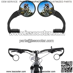 Bike Rearview Mirrors 360 Rotatable Bar End Bicycle Mirrors, Safe Acrylic Convex Lens Adjustable Handlebar Mounted Rearview Mirrors for Mountain Road Cycling Bike(2PCS)