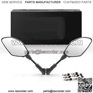 Motorcycle Mirrors Rear View Side 8MM 10MM Black Universal Compatible with Street Dirt Bike Quad Adventure Scooter Coolster Moped GY6 Cruiser ATV