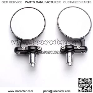 Rear View Side Mirror Round Bar End Convex Hawk-eye Motorcycle Mirror For 7/8" Handle Bars Fits Most Harley Davidsons Suzuki Honda Kawasaki Cruisers