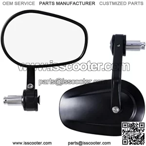 Motorcycle Bar End Mirrors 7/8 Universal Rear View Mirror Side, Standard Hollow Arrow Black Compatible with Most Honda GROM Suzuki Scooter Yamaha Kawasaki Victory