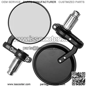 Motorcycle Mirrors 3 Inch Foldable Bar End Mirrors Universal for 7/8 Inch Handlebar Compatible With Honda Kawasaki Scooter Suzuki Yamaha (Set of 2)