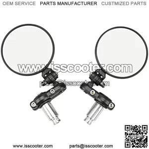 SPEED Universal Motorcycle Mirrors, 3" Round Folding Bar End Side Mirror for Honda, Scooter, Suzuki, Yamaha, Kawasaki, Victory, Harley Davidson and More