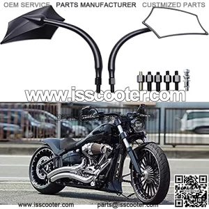 Black 8mm/10mm Motorcycle Rear View Side Mirrors Compatible With Cruiser Chopper  Dyna Softail Street Bike Scooter Dirt Bike and More
