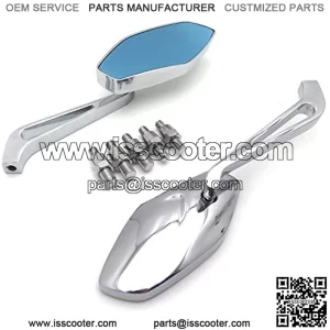 MT400-009- Aluminum  Mirrors Compatible With Most Motorcycle With 8mm Or 10mm Clockwise Suzuki Kawasaki Yamaha Harley Handlebar Mount