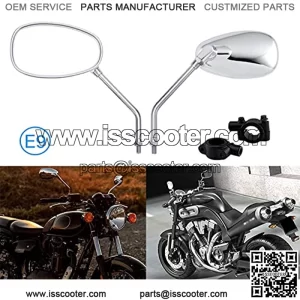 Motorcycle Mirrors  Rear View Mirror 10MM with Clamp Mount Compatible with Valkyrie Road Star V Star XVS VRZ 1800 VTX 1300 C109R - Oval