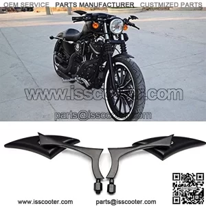 Black 8mm/10mm Motorcycle Spear Blade Rear View Side Mirrors for Cruiser Chopper  Dyna Softail Street Bike Scooter Dirt Bike
