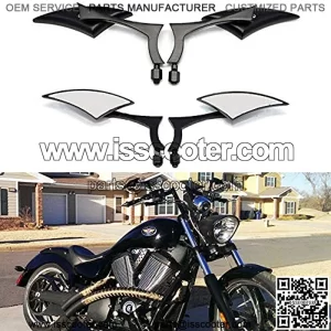 Blakc Aluminum CNC Motorcycle Rear View Side Mirrors Compatible with Honda Yamaha Suzuki Kawasaki Aprilia (Black)