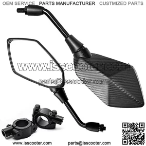 2021 UpgradedMotorcycle Convex Rear View Mirror, Mirrors for Bike,Motorcycle,Atv,Scooter, With 10mm Bolt, 7/8" Handle Bar Mount Clamp for Cruiser, SuzukiHonda, Victory and More