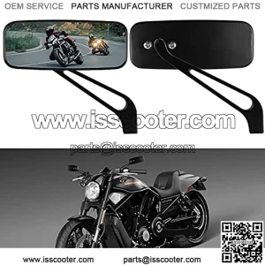 Bar end mirrors motorcycle, 8mm/10mm Black Motorcycle Mirrors Rectangle Universal Handlebar Rearview Mirrors Compatible with Cruiser Chopper Touring Street Road Bike Scooter
