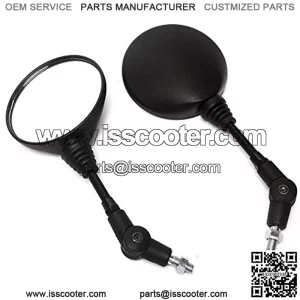 Motorcycle Rear View Side Mirrors Folding Round Mirrors For Harley Suzuki Yamaha Honda Kawasaki ATV Electric Bicycles Scooters w/ 8mm and 10mm Thread, Black