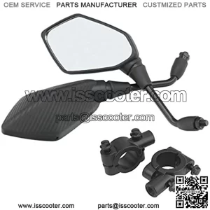 Electrombile Mirror Motorcycle Rear View Mirrors Electrical Motor E-Bike Back Side Convex mirror Carbon Fiber 7/8" Handlebar Clamps