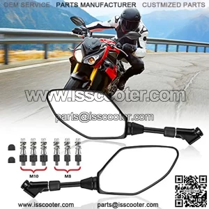 Universal Motorcycle Mirrors Rear View Side Mirrors Convex Black 8MM 10MM Standard Reverse Bolts For GROM Navi FZ07 FZ09 XSR700 XSR900 CB250R CB1000R Z400 Z1000 Z125 KLR650 SV650